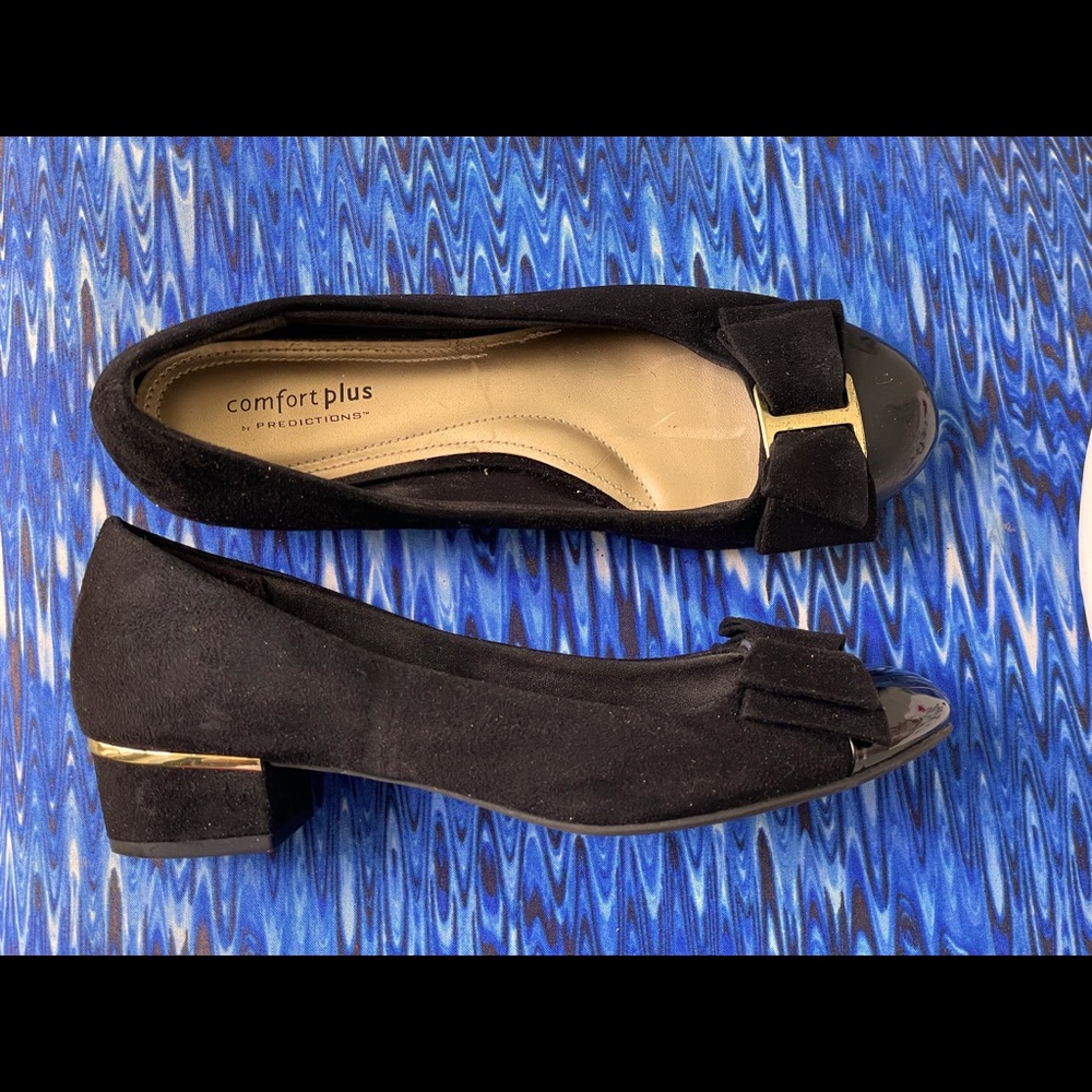 Comfort Plus Black Faux Suede Shoes